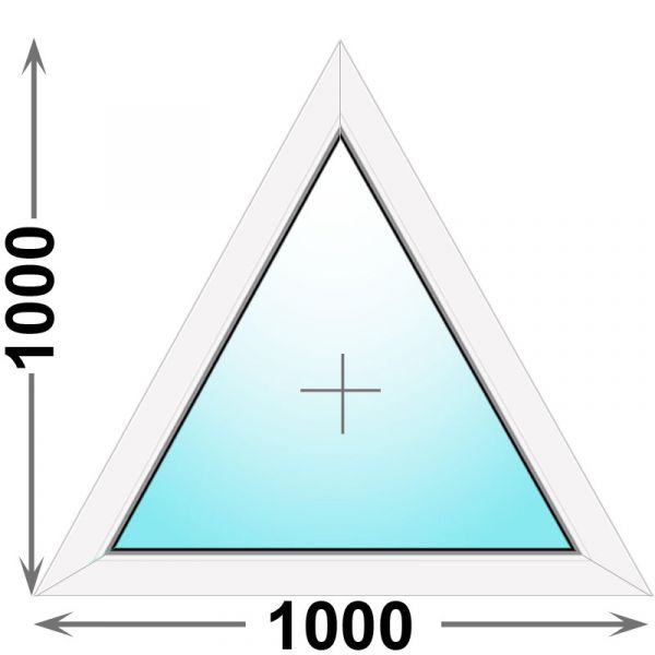 Пластиковое окно глухое (Треугольное) 1000x1000 (KBE)