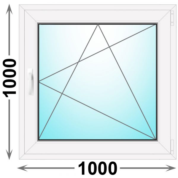 Пластиковое окно 1000x1000 одностворчатое (MELKE)
