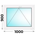 Пластиковое окно 1000x900 одностворчатое (фрамуга), профиль - MELKE Lite 60 (двухкамерный стеклопакет)
