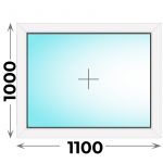 Пластиковое окно 1100x1000 глухое (MELKE)