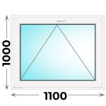 Пластиковое окно 1100x1000 одностворчатое (фрамуга), профиль - MELKE Lite 60 (двухкамерный стеклопакет)