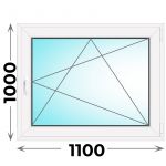 Пластиковое окно 1100x1000 одностворчатое (MELKE)