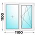 Пластиковое окно 1100x1100 двухстворчатое (Veka WHS)