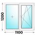 Пластиковое окно 1100x1200 двухстворчатое (Veka WHS)