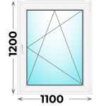 Пластиковое окно одностворчатое 1100x1200 (Novotex)