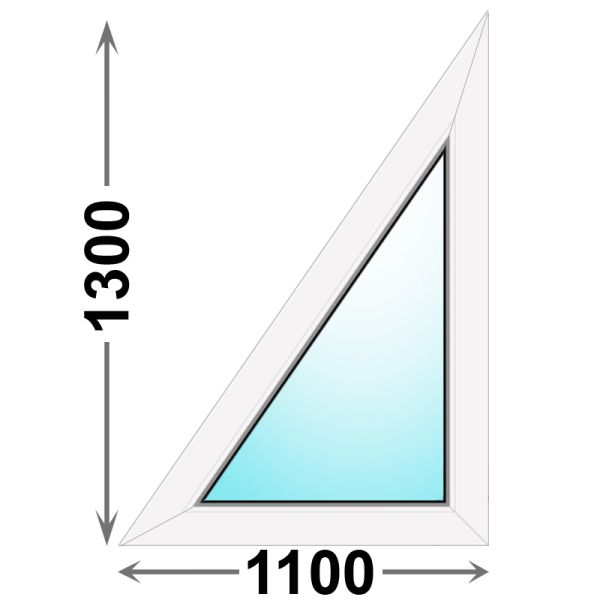 Треугольное пластиковое окно Veka WHS 1100x1300 глухое левое