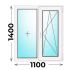 Пластиковое окно 1100x1400 двухстворчатое (Veka WHS)