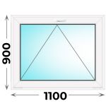 Пластиковое окно фрамуга 1100x900 (Novotex)