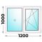 Пластиковое окно 1200x1000 двухстворчатое, профиль - MELKE Lite 60 (однокамерный стеклопакет)