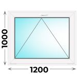 Пластиковое окно фрамуга 1200x1000 (Novotex)