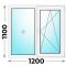 Пластиковое окно 1200x1100 двухстворчатое (MELKE)
