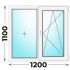 Пластиковое окно 1200x1100 двухстворчатое (MELKE)