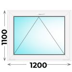 Пластиковое окно 1200x1100 одностворчатое (фрамуга), профиль - MELKE Lite 60 (двухкамерный стеклопакет)