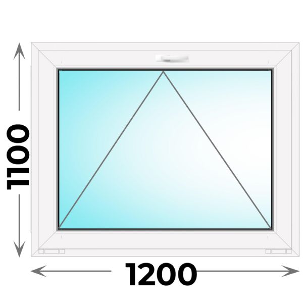Пластиковое окно 1200x1100 одностворчатое, профиль - MELKE Lite 60 (однокамерный стеклопакет)