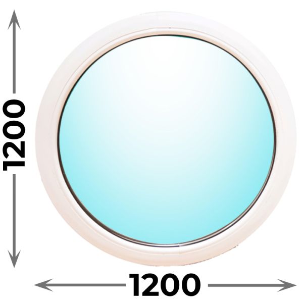 Круглое пластиковое окно 1200x1200 глухое, профиль - MELKE Lite 60 (двухкамерный стеклопакет)