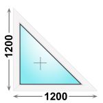 Треугольное пластиковое окно 1200x1200 глухое правое, профиль - MELKE Lite 60 (двухкамерный стеклопакет)