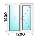 Пластиковое окно двухстворчатое 1200x1400 (KBE)
