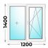 Пластиковое окно 1200x1400 двухстворчатое (Veka WHS)