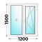 Пластиковое окно 1200x1500 двухстворчатое (MELKE)