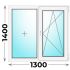 Пластиковое окно 1300x1400 двухстворчатое (Veka WHS)