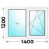 Пластиковое окно 1400x1200 двухстворчатое (Veka WHS)