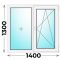 Пластиковое окно 1400x1300 двухстворчатое (MELKE)