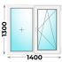 Пластиковое окно 1400x1300 двухстворчатое (Veka WHS)