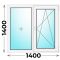 Пластиковое окно 1400x1400 двухстворчатое (MELKE)