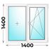 Пластиковое окно 1400x1400 двухстворчатое (Veka WHS)