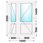 Дверь пластиковая входная  1400x2100 (Novotex)