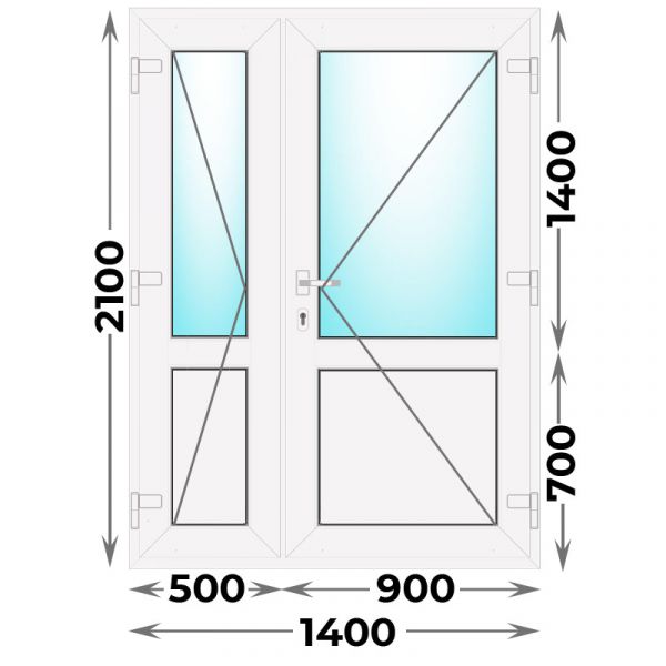 Дверь пластиковая входная  1400x2100 (Novotex)