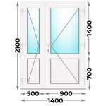 Дверь пластиковая входная 1400x2100 алюминиевый порог (Novotex)
