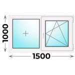 Пластиковое окно 1500x1000 двухстворчатое (MELKE)