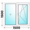 Пластиковое окно 1500x1500 двухстворчатое (MELKE)