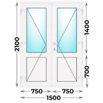 Дверь пластиковая входная  1500x2100 (Novotex)