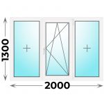 Пластиковое окно 2000x1300 трехстворчатое (MELKE)