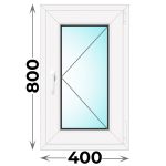 Пластиковое окно одностворчатое 400x800 (Novotex)