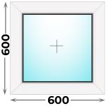 Круглое пластиковое окно 600x600 глухое, профиль - MELKE Lite 60 (однокамерный стеклопакет)