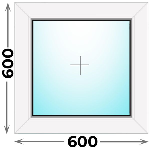 Круглое пластиковое окно 600x600 глухое, профиль - MELKE Lite 60 (однокамерный стеклопакет)
