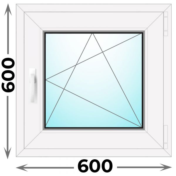 Пластиковое окно 600x600 одностворчатое (MELKE)