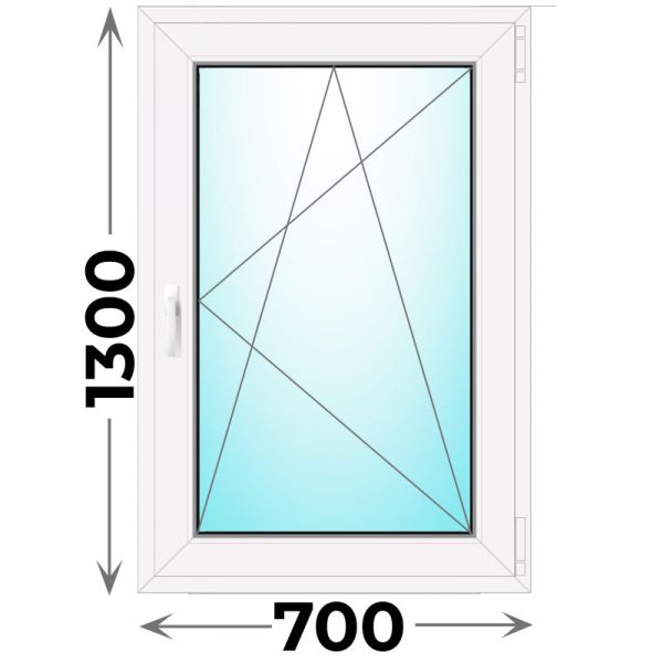 Готовое пластиковое окно одностворчатое 700x1300 (REHAU)