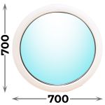 Круглое пластиковое окно 700x700 глухое, профиль - MELKE Lite 60 (двухкамерный стеклопакет)