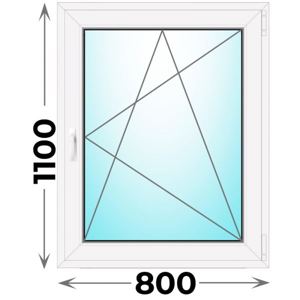 Окно 800x1100 одностворчатое (Novotex)