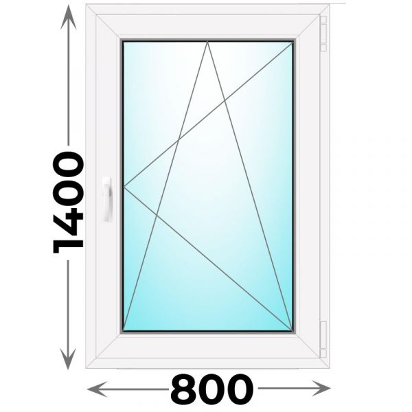 Окно 800x1400 одностворчатое (Novotex)