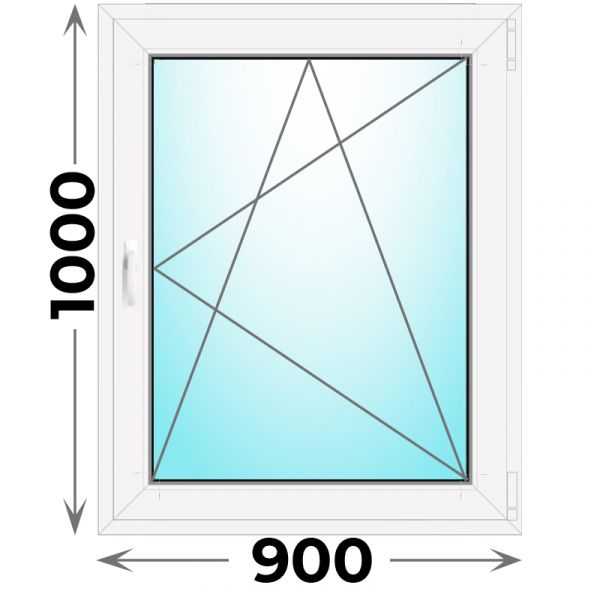 Пластиковое окно 900x1000 одностворчатое (Veka WHS)