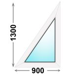Треугольное пластиковое окно 900x1300 глухое левое, профиль - MELKE Lite 60 (двухкамерный стеклопакет)