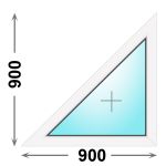 Треугольное пластиковое окно 900x900 глухое левое, профиль - MELKE Lite 60 (двухкамерный стеклопакет)