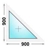 Треугольное пластиковое окно 900x900 глухое правое, профиль - MELKE Lite 60 (двухкамерный стеклопакет)