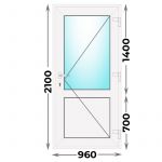 Дверь пластиковая входная  960x2100 Правая (Novotex)