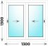 Окно алюминиевое 1300x1300 двухстворчатое раздвижное Provedal